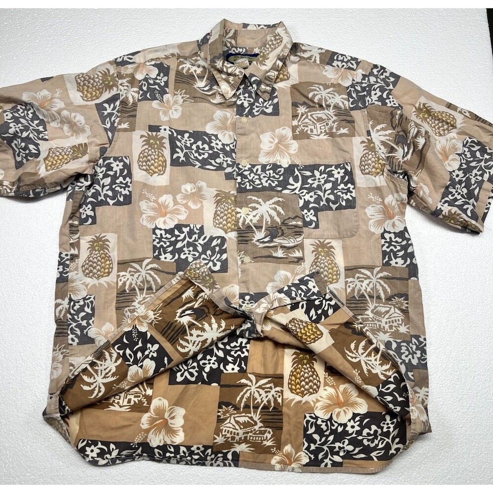 Reyn Spooner Phil Edwards Hawaiian Shirt Men M Tropical Floral Reverse Print